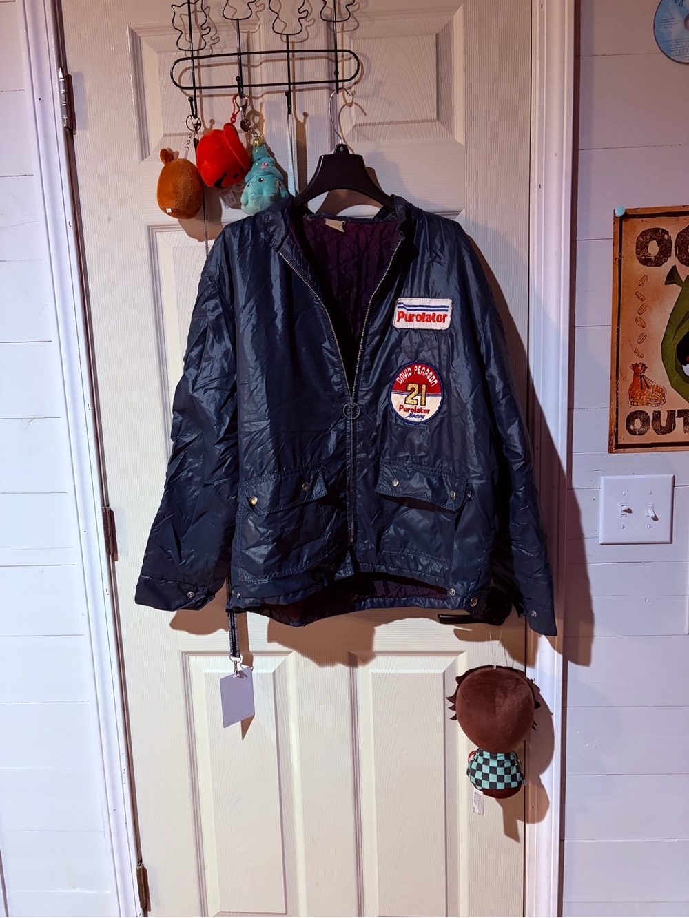 Navy Men's Jacket with Patch Detail